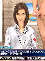 Maria Ozawa gets bukkake facials on rocket bukkake news show